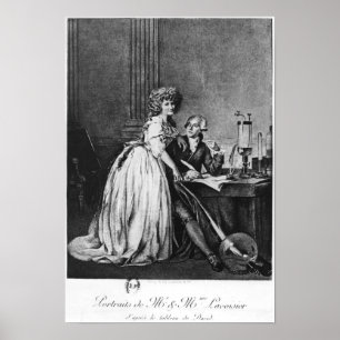 Poster Antoine Laurent Lavoisier  and his wife