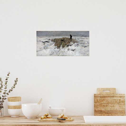 Poster Anton Mauve Le troupeau de moutons avec berger (Cuisine)