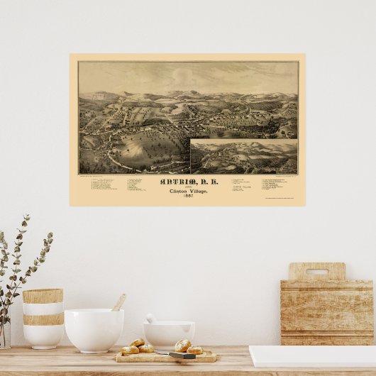 Poster Antrim, NH Panoramic Map - 1887 (Cuisine)