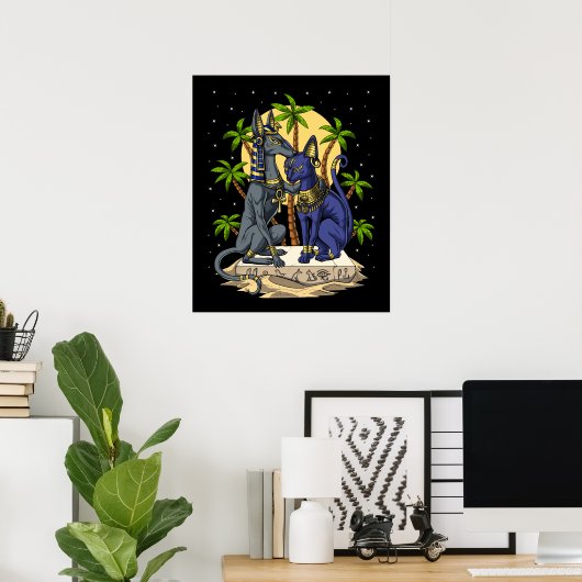 Poster Anubis Bastet (Bureau à domicile)