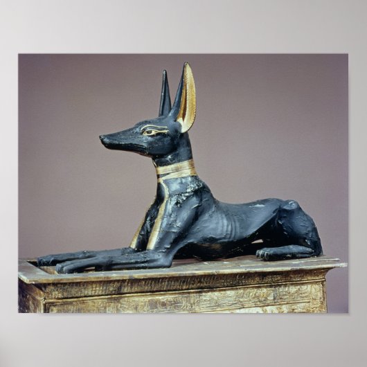 Poster Anubis, dieu égyptien des morts d'une poitrine (Devant)