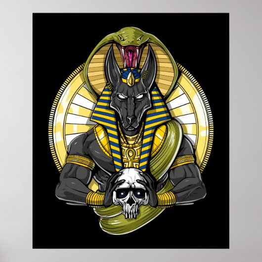 Poster Anubis Egyptian Wolf God (Devant)