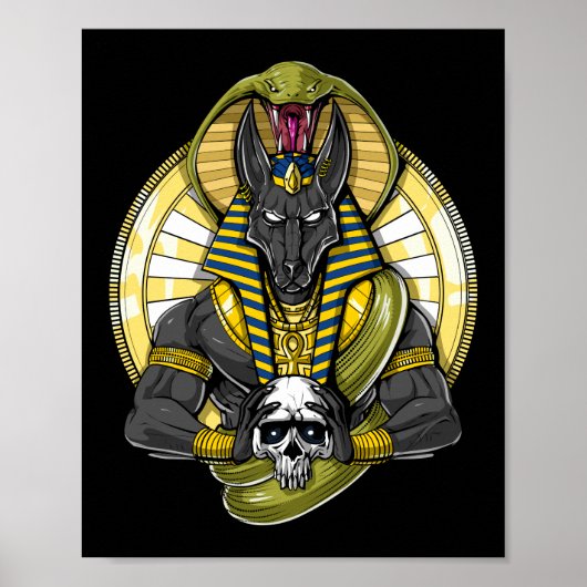 Poster Anubis Egyptian Wolf God (Devant)