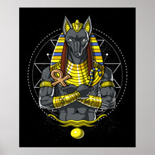 Poster Anubis Egyptian Wolf God Egypt Ankh Mythologie