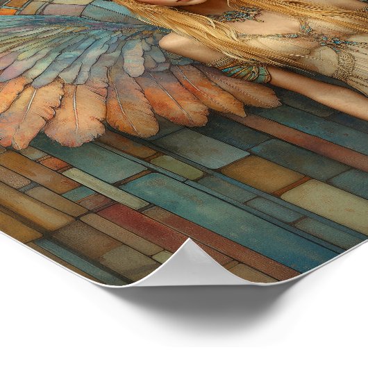 Poster Anunnaki déesse Ninhursag mosaïque Art Nouveau (Coin)