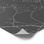 Poster Anvers, Belgique (blanc sur noir) (Coin)