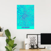 Poster Anvers - Belgique Galaxy City Map (Bureau à domicile)