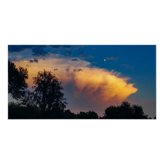 Poster Anvil Storm Nuage et la lune montante. (Devant)