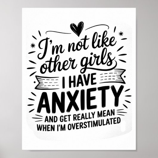 Poster Anxiety Humor For Women With Overstimulation (Devant)