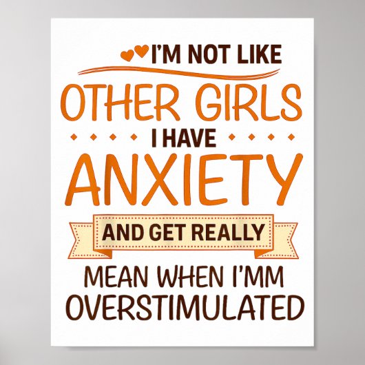 Poster Anxiety Humor For Women With Overstimulation (Devant)