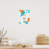 Poster ANY team colors volleyball player + team photo (Cuisine)