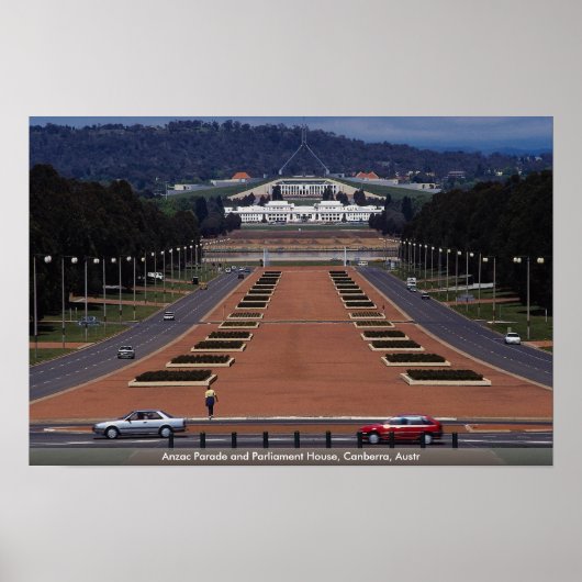 Poster Anzac Parade et Parlement House, Canberra, Thomas (Devant)