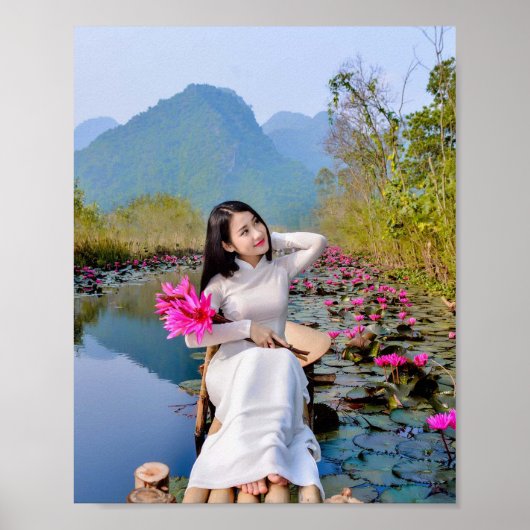 Poster Ao Dai Viêt Nam traditionnel (Devant)
