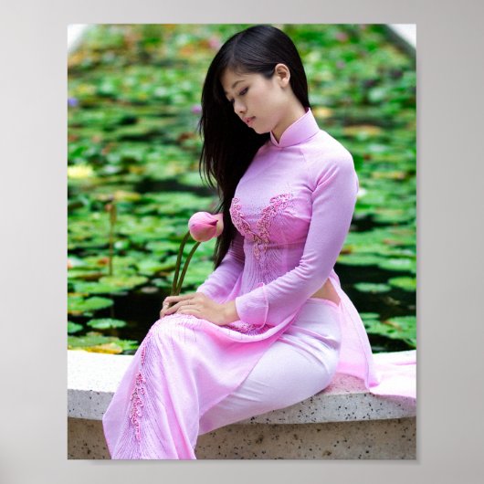 Poster Ao Dai Viêt Nam traditionnel (Devant)