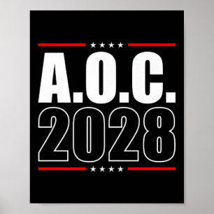 Poster Aoc 2028 A.o.c. 2028 Pour L'Élection Du Président