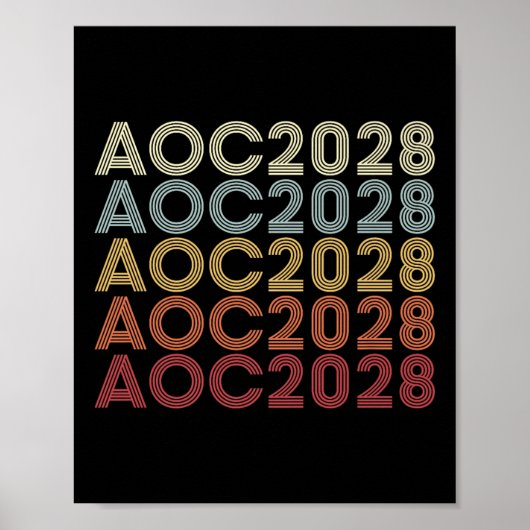 Poster Aoc 2028 A.o.c. 2028 Pour L'Élection Du Président (Devant)