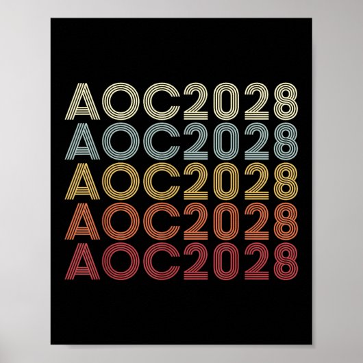 Poster Aoc 2028 A.o.c. 2028 Pour L'Élection Du Président (Devant)