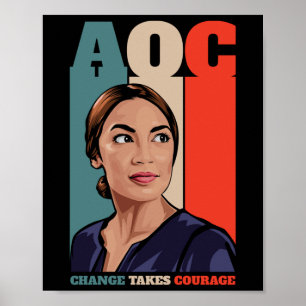 Poster Aoc Alexandria Ocasio-cortez Première femme Présid
