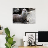 Poster Aonyx cinerea (Bureau à domicile)