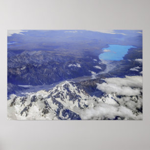 Poster Aoraki mont Cook et lac Pukaki, Nouvelle-Zélande