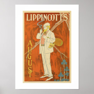 Poster Août 1895 Le magazine de Lippincott