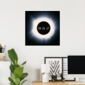 Poster Août 2017 Total Solar Eclipse in Black and White (Bureau à domicile)