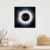 Poster Août 2017 Total Solar Eclipse in Black and White (Cuisine)