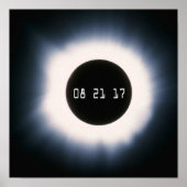 Poster Août 2017 Total Solar Eclipse in Black and White (Devant)