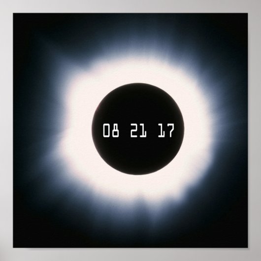 Poster Août 2017 Total Solar Eclipse in Black and White (Devant)