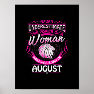 Poster Août Anniversaire Cadeau Femme Leo Zodiac Astrolog