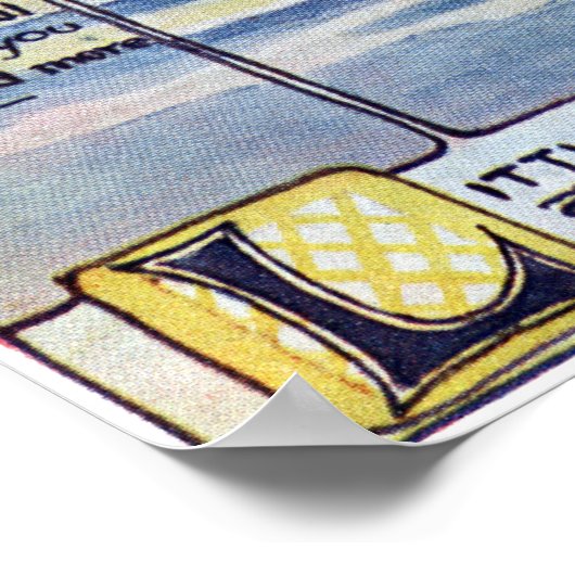 Poster Août Anniversaire fille à la plage (Coin)