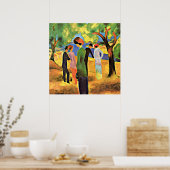 Poster Août Macke art : Femme dans une veste verte, (Cuisine)