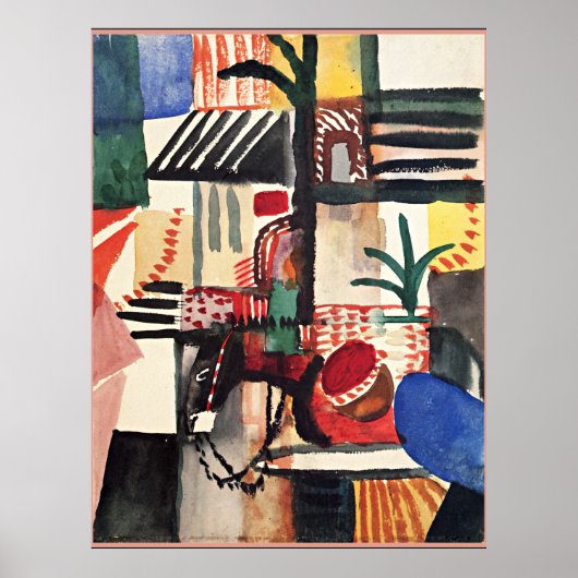 Poster Août Macke artwork, Homme avec âne (Devant)