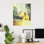 Poster Août Macke - Helles Haus 1914 Bright House (Bureau à domicile)