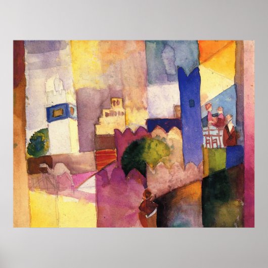 Poster Août Macke - Kairouan (III) 1914 Aquarelle (Devant)