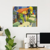 Poster Août Macke - Maison dans le jardin 1914 Waterolor (Bureau à domicile)