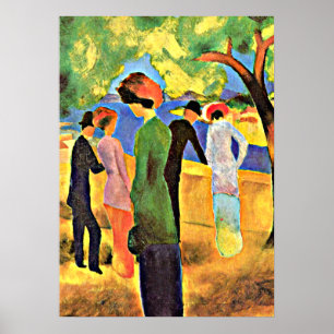 Poster Août Macke - Une femme en vert