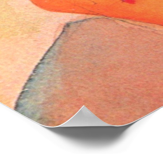 Poster Août Macke - Vue dans une voie aquarelle 1914 (Coin)