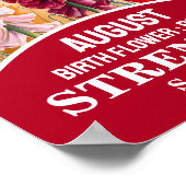 Poster Août Mois de la naissance Fleur Christian Mur Art (Coin)