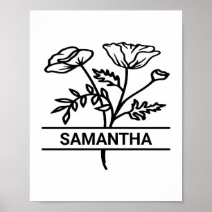 Poster Août personnalisé Mois de naissance Floral Art