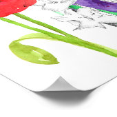 Poster Août Poppies d'anniversaire Gladiolus Fleur de nai (Coin)