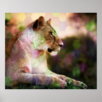 *~* AP23 Art Abstrait LIONESS RAINBOW artistique