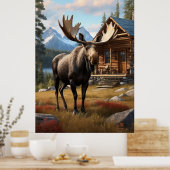 Poster *~* AP49 MOOSE Stream Nature Cabine Forest (Cuisine)