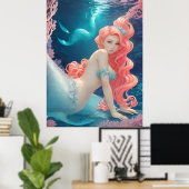 Poster *~* AP60 Déesse de l'eau Imaginaire Sirène de mer  (Bureau à domicile)