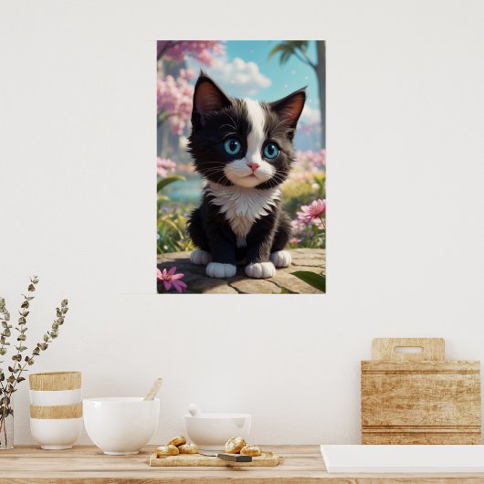 Poster *~* AP68 2:3 Chat Feline Kitten Kitty Tropical (Cuisine)