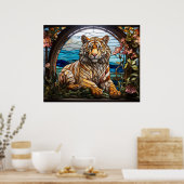 Poster *~* AP68 5:4 Vibrant Feline TIGER Verre tendu (Cuisine)