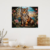 Poster *~* AP68 Imaginaire TIGER Tissu Verre brillant 5:4 (Cuisine)