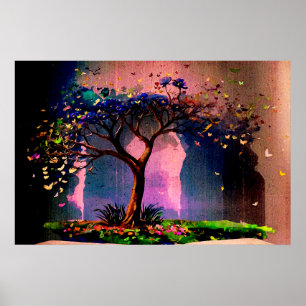 Poster *~* AP81 Arbre Artistique Moderne Éthérée Calme