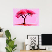 Poster *~* AP81 Arbre rose Ethérée Artistique Moderne (Bureau à domicile)