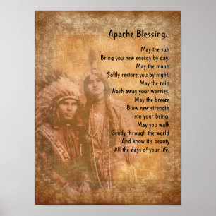 Poster Apache Bénédiction couple amérindien